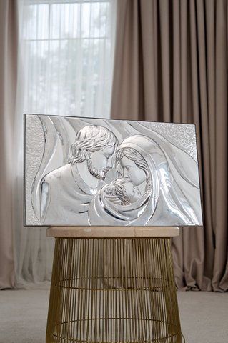 Срібна ікона &laquo;Свята Родина&raquo;, великий вертикальний формат, 35&times;55 см LE 4656 фото