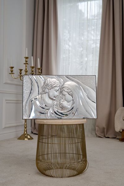Серебряная икона &laquo;Святая Семья&raquo;, большой вертикальный формат, 35&times;55 см LE 4656 фото