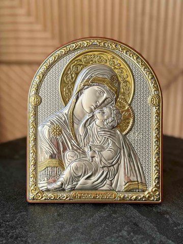 Срібна ікона &laquo;Богородиця Солодке Цілування&raquo;, 14&times;17,5 см C750 B1600 фото