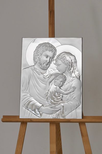 Серебряная икона &laquo;Святая Семья&raquo;, компактный формат, 11&times;15 см LE 4714 15 фото