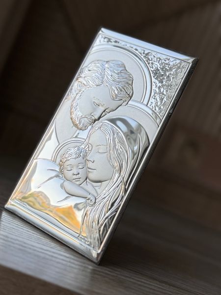 Срібна ікона &laquo;Свята Родина&raquo;, малий вертикальний формат, 7,5&times;15 см, Atelier Italy AE 0710 2S фото