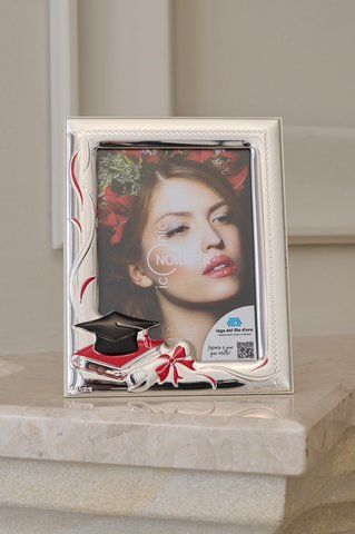 Срібна фоторамка з декором &laquo;Випускник&raquo;, 14&times;18 см, Italy 3608/2A фото