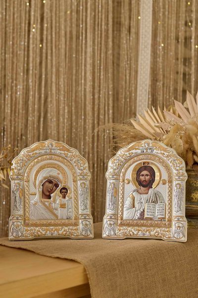 Винчальная пара &laquo;Иисус и Мария&raquo; 20,5x27 см чисто серебряная без рамки AR 5 001/002 GB фото