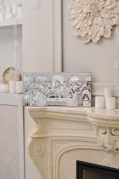 Ікона &laquo;Тайна вечеря&raquo; срібна мала 16&times;32 см без рамки AE 0290 3S фото