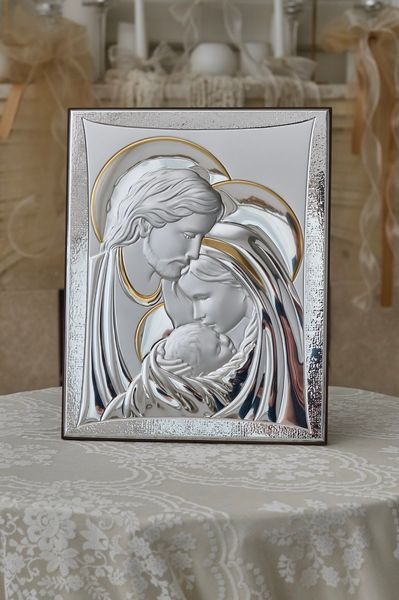 Серебряная икона Святое Семейство (444151) 27x34 см 444151 фото