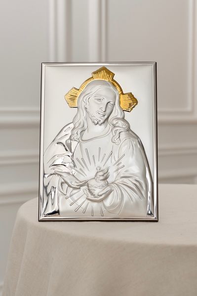 Срібна ікона &laquo;Пресвяте Серце Ісуса&raquo;, великий формат, 19&times;26,5 см C790 B2886 фото