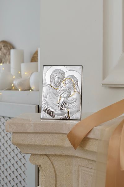 Срібна ікона &laquo;Свята Родина&raquo; з позолотою, компактний формат, 11&times;15 см LE 4714 15 ORO фото