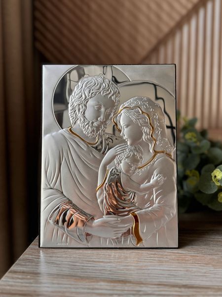 Срібна ікона &laquo;Свята Родина&raquo; з позолотою, компактний формат, 11&times;15 см LE 4714 15 ORO фото