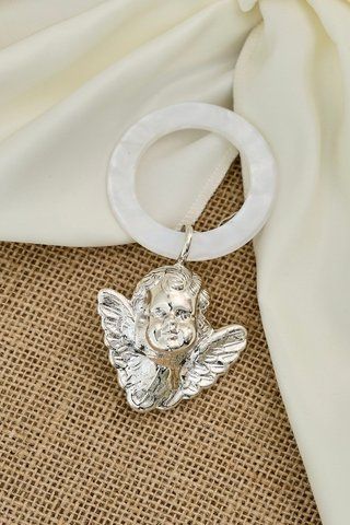 Серебряная погремушка Ангел с кольцом (GIO81D-MP) GIO81D-MP фото