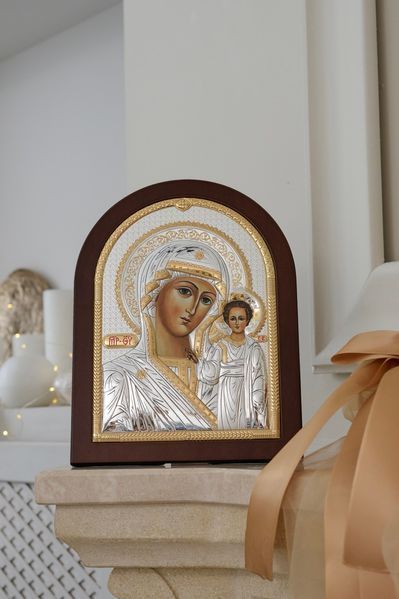 Серебряная икона &laquo;Богоматерь с Иисусом&raquo;, настенная, 21,5&times;28,5 см, Atelier Italy AE 0800 5 фото