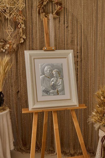 Срібна ікона Свята Родина (4714 30 ORO DM 8330 BG) 47x55 см 4714 30 ORO DM 8330 BG фото
