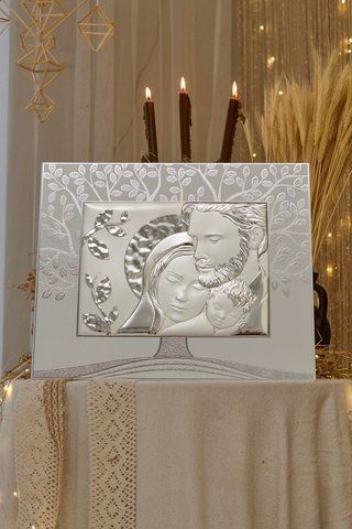 Срібна ікона &laquo;Свята Родина&raquo;, мініатюрний формат глянцевий, 15&times;12 см, Atelier Italy AE 1062 1В фото