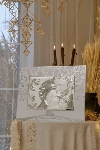 Срібна ікона &laquo;Свята Родина&raquo;, мініатюрний формат глянцевий, 15&times;12 см, Atelier Italy AE 1062 1В фото