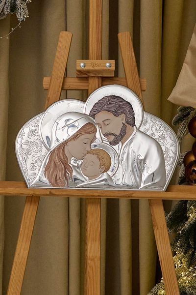 Срібна ікона &laquo;Свята Сім'я&raquo;, середній горизонтальний формат, 22&times;32 см, Atelier Italy AE 0203 4D фото