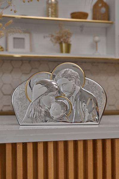 Срібна ікона &laquo;Свята Сім'я&raquo;, мінімальний вертикальний формат, 10&times;15 см, Atelier Italy AE 0203 2 фото