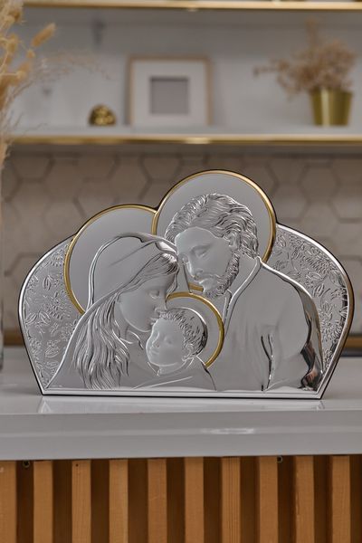 Срібна ікона &laquo;Свята Сім'я&raquo;, мінімальний вертикальний формат, 10&times;15 см, Atelier Italy AE 0203 2 фото