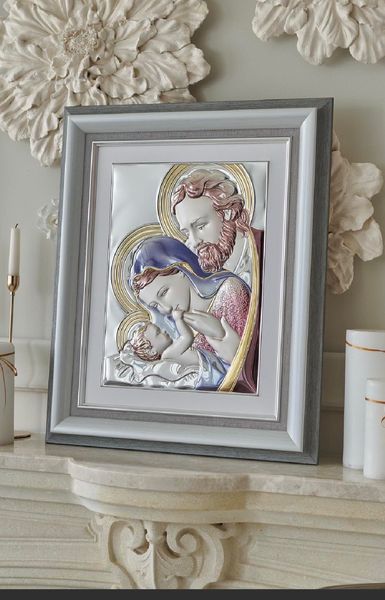 Ікона срібна Свята Родина (LE 5000 COL DM 8330 GY) 56x66 см LE 5000 COL DM 8330 GY фото