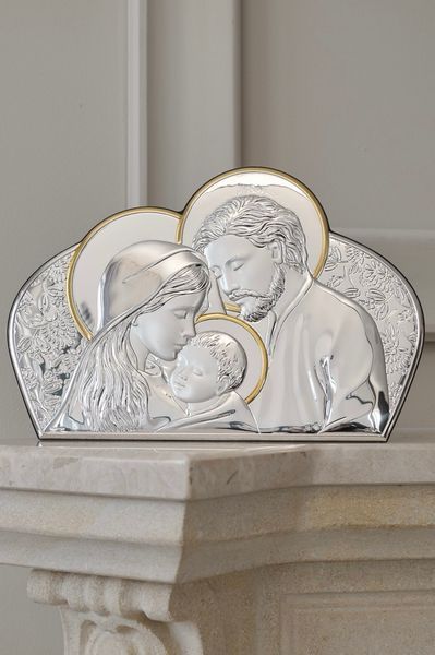Серебряная икона &laquo;Святая Семья&raquo;, средний вертикальный формат, 22&times;33 см, Atelier Italy AE 0203 4 фото