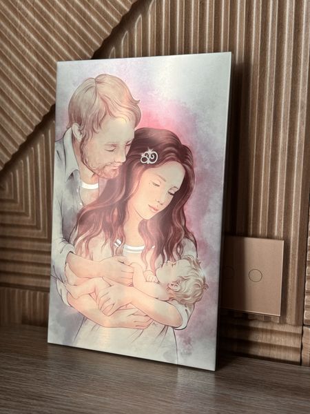 Мальована ікона &laquo;Свята Родина&raquo; 18x30 см 9897 фото