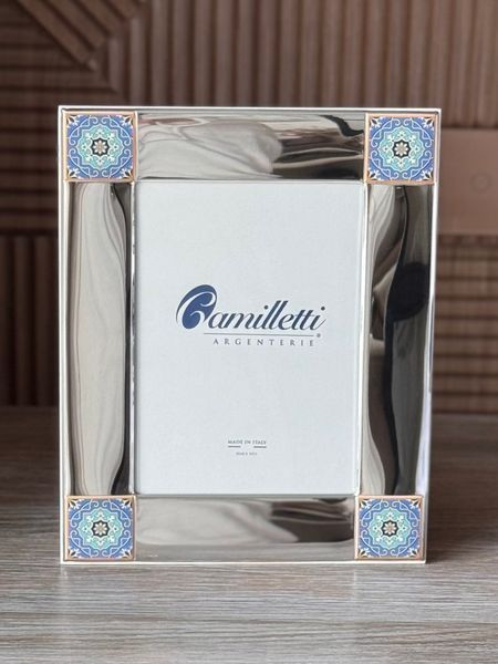 Срібна фоторамка з орнаментом у стилі мозаїки, 20&times;25 см, Camilletti Italy 185851 фото