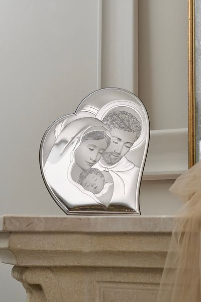 Срібна ікона &laquo;Свята Родина&raquo;, середній формат, 12&times;15 см 6845 2X фото