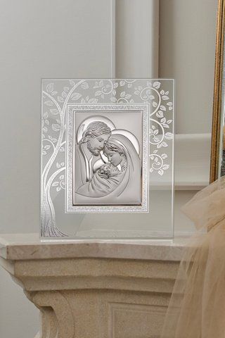 Серебряная икона &laquo;Святая Семья&raquo;, классическая рама, 24,5&times;29,5 см, Cado Italy CO 1322 14 фото