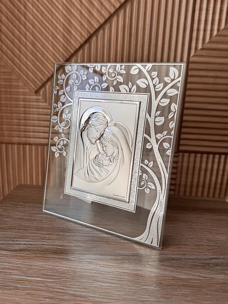 Серебряная икона &laquo;Святая Семья&raquo;, классическая рама, 24,5&times;29,5 см, Cado Italy CO 1322 14 фото