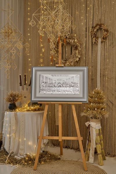 Ікона срібна Тайна вечеря (0287 5S DM 8330 GY) 79x51 см 0287 5S DM 8330 GY фото