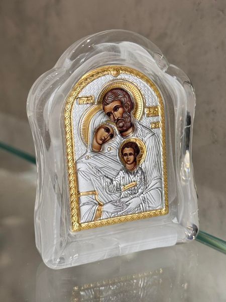 Серебряная икона &laquo;Святая Семья&raquo; в муранском стекле, малый формат, 7&times;9 см MSA 1 005 GB фото