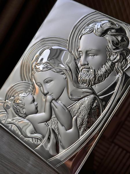 Срібна ікона &laquo;Свята Родина&raquo;, великий горизонтальний формат, 33&times;24 см LE 5001 фото