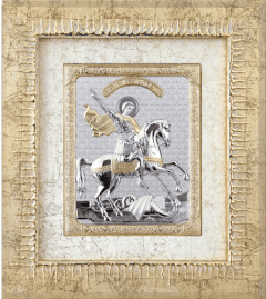 Серебряная икона &laquo;Святой Георгий Победоносец&raquo; в серебряной раме, 39&times;44 см QOS 202 P 4N фото