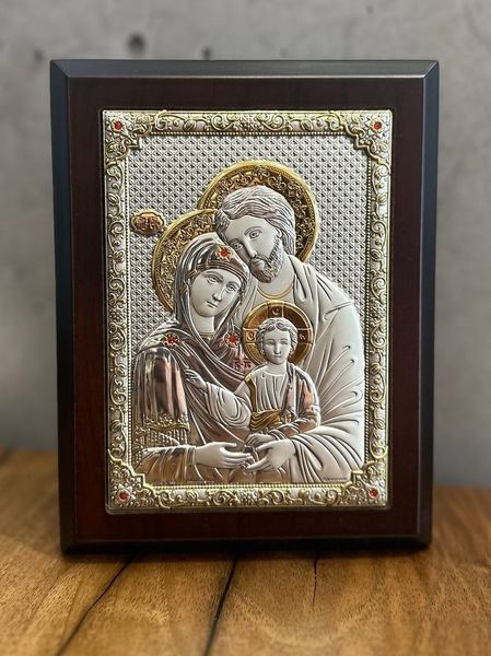Срібна ікона &laquo;Свята Родина&raquo; з позолотою, 14&times;18 см PD 257 EO фото