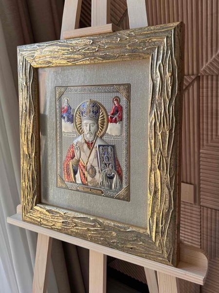 Серебряная икона &laquo;Святой Николай Чудотворец&raquo;, большой формат, 39&times;44 см QOF 202 7 C фото