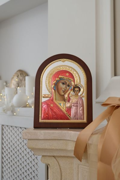 Срібна ікона &laquo;Матір Божа з Ісусом&raquo; з підставкою, 21,5&times;28,5 см, Atelier Italy AE 0800 5D фото