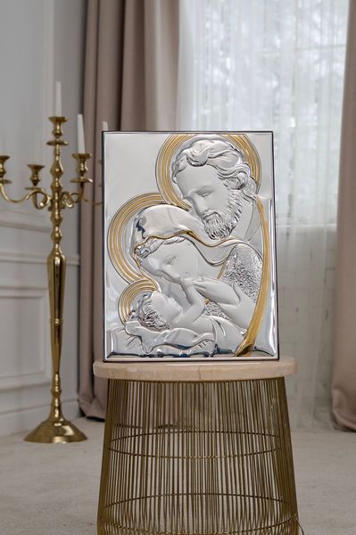 Серебряная икона &laquo;Святая Семья&raquo; с позолотой, большой формат, 25&times;33 см LE 5001 ORO фото