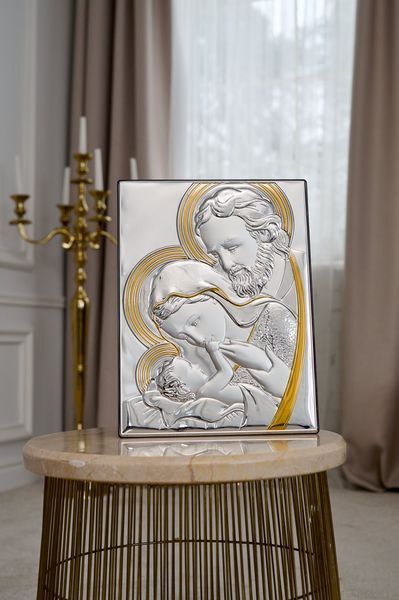 Срібна ікона &laquo;Свята Родина&raquo; з позолотою, великий формат, 33&times;43 см LE 5000 ORO фото