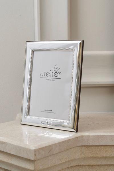 Серебряная свадебная фоторамка с кольцами, Atelier Italy AE 0367 13 фото