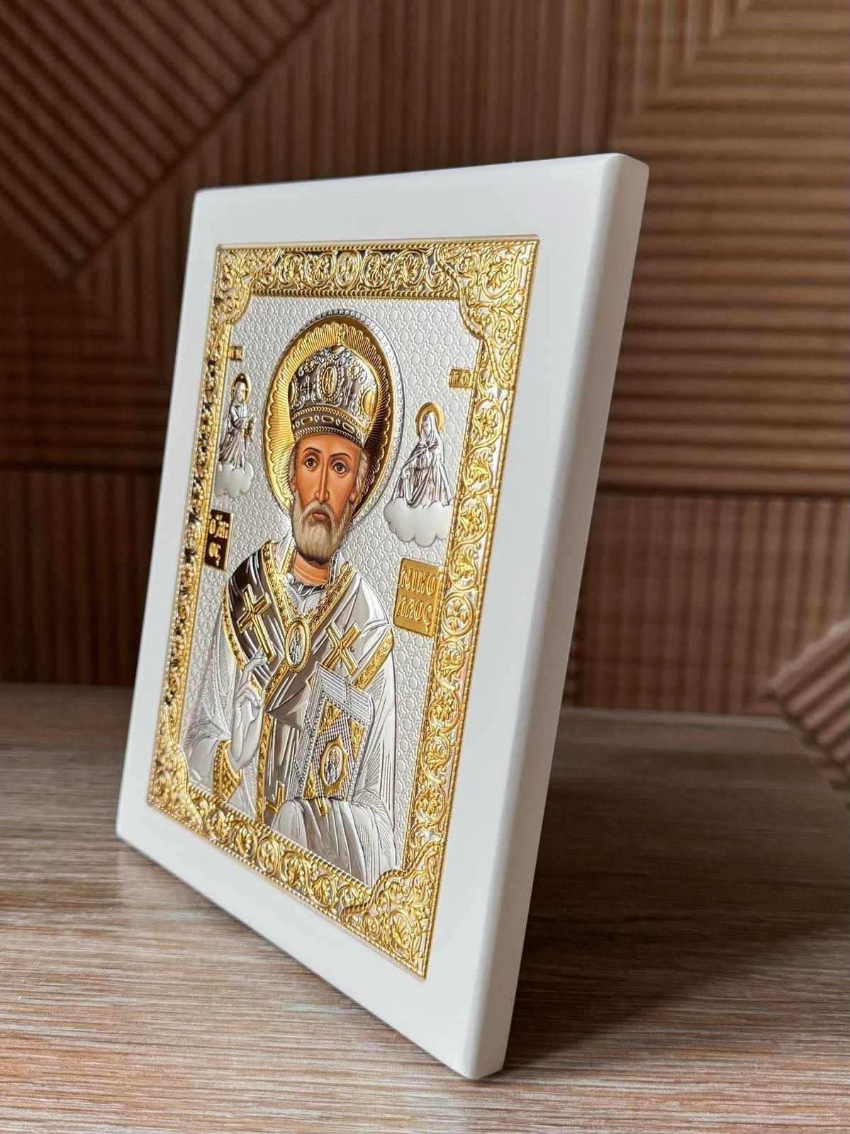 Серебряная икона Николая Чудотворца (код PR 4 003 GB) 15*19 см PR 4 003 GB фото