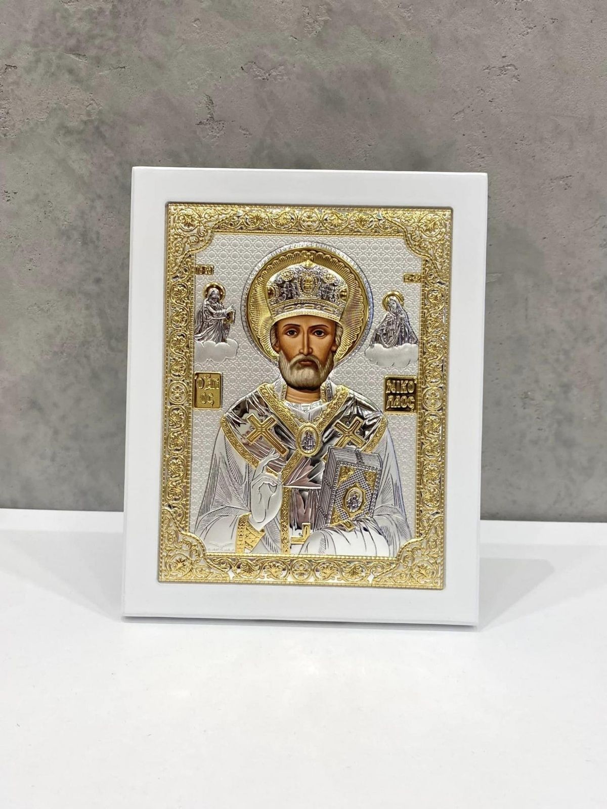 Серебряная икона Николая Чудотворца (код PR 4 003 GB) 15*19 см PR 4 003 GB фото