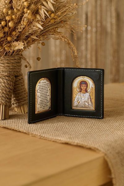 Кошелек ангел, с молитвой, серебро с позолотой (код K/007G/UA ) 8*8,5 см K/007G/UA фото