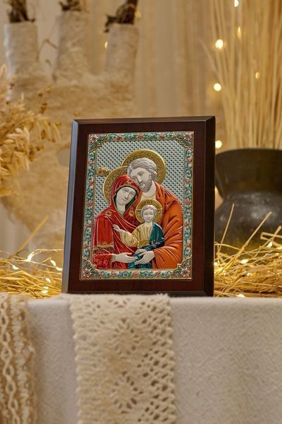 Срібна ікона &laquo;Свята Родина&raquo;, середній формат, 13,5&times;17,5 см PD 257 фото