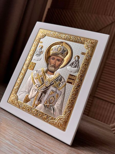 Серебряная икона Николая Чудотворца (код PR 4 003 GB) 15*19 см PR 4 003 GB фото