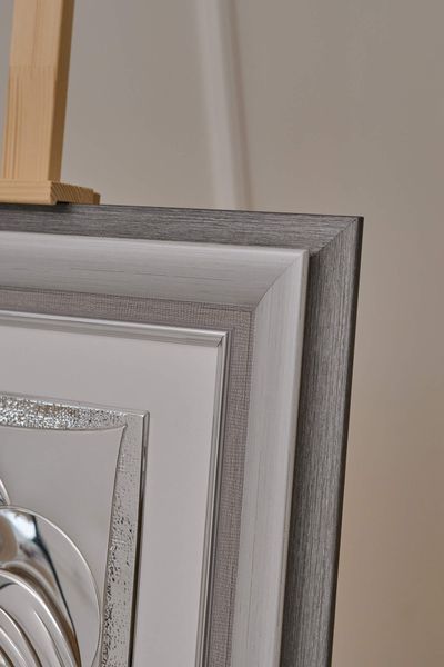 Срібна ікона &laquo;Свята Родина&raquo; 53,5x60 см у сірій рамці 444071 DM 8330 GY фото
