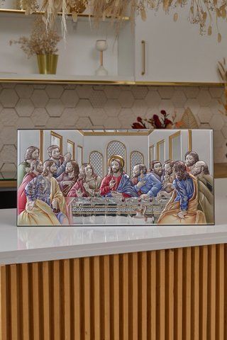 Ікона срібна Тайна вечеря (81237 7LCOL) 50х25 см 81237 7COL фото