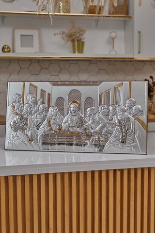 Ікона срібна Тайна вечеря (81237 7LORO) 50х25 см 81237 7LORO фото