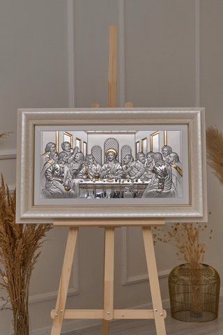 Ікона срібна Тайна вечеря (81237 7LORO DM 8330 BG) 73х48 см 81237 7LORO DM 8330 BG фото