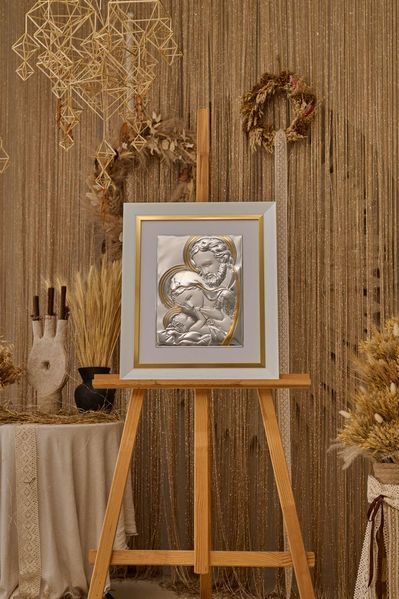 Серебряная икона Святое Семейство (5001 ORO DM 8330 BI) 44x52 см 5001 ORO DM 8330 BI фото