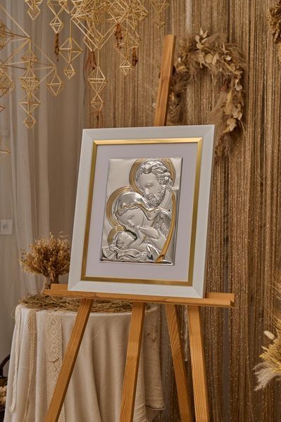 Серебряная икона Святое Семейство (5001 ORO DM 8330 BI) 44x52 см 5001 ORO DM 8330 BI фото