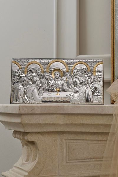 Икона &laquo;Тайная вечеря&raquo; имела с золотыми акцентами 16&times;32 см без рамки AE 0290 3 фото