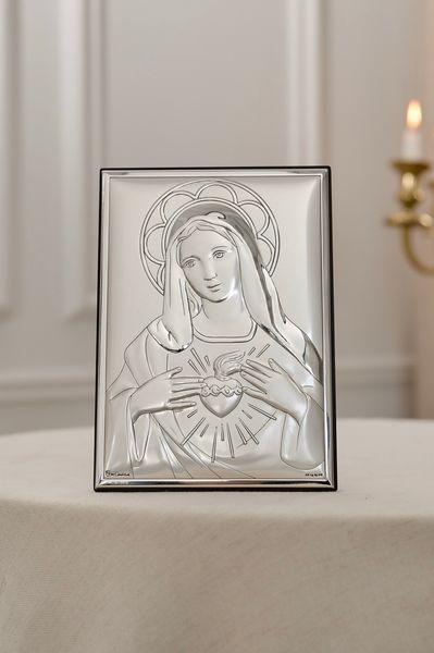 Срібна ікона &laquo;Серце Марії&raquo; середнього формату, 13,5&times;18,5 см, Noiluna Italy С789 B2857 фото